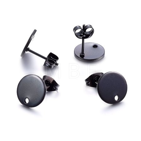 304 Stainless Steel Stud Earring Findings Ion Plating(IP) STAS-K184-01-01B-1