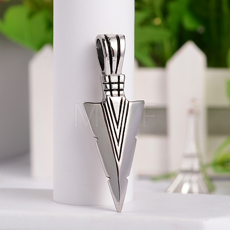 Retro 316 Surgical Stainless Steel Arrow Head Big Pendants STAS-E096-68AS-1