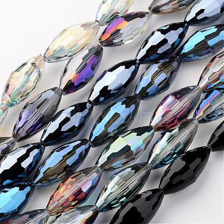 Electroplate Glass and Glass Bead Strands EGLA-K004-B-1