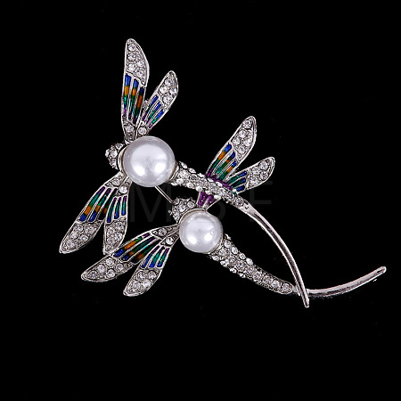 Dragonfly Alloy Rhinestone Brooch PW-WG859D6-01-1