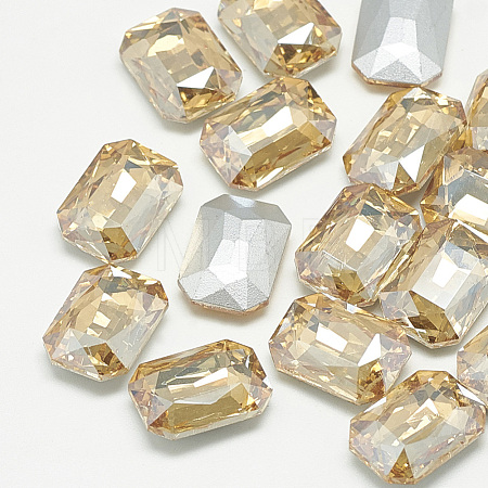Pointed Back Glass Rhinestone Cabochons RGLA-T079-8x10mm-06-1
