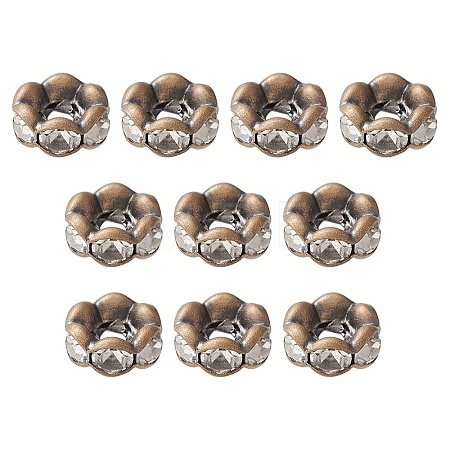 Brass Rhinestone Spacer Beads RB-YW0001-05B-01AB-1