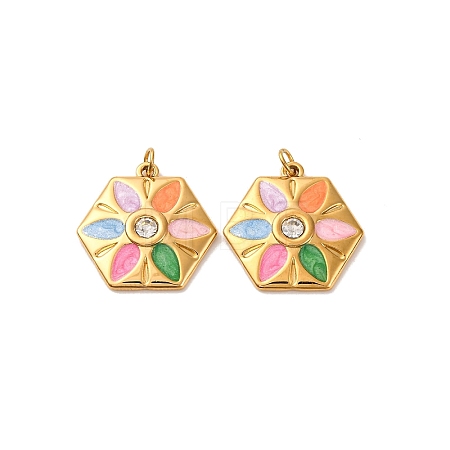304 Stainless Steel Rhinestone Pendants STAS-U061-14G-02-1
