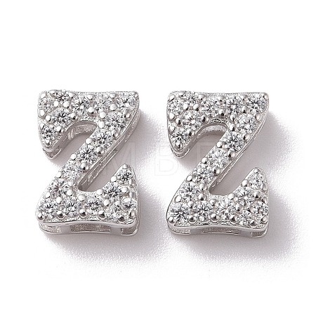 925 Sterling Silver Micro Pave Cubic Zirconia Beads STER-Z005-15P-Z-1