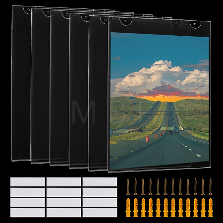 Rectangle Acrylic Wall Document Holder AJEW-WH0643-007-1