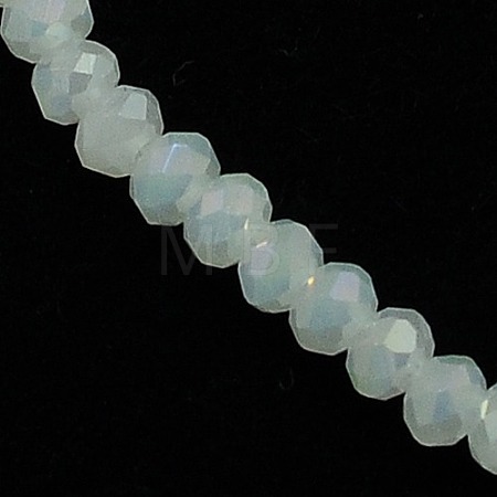 Opaque Solid Color Crystal Glass Rondelle Beads Strands EGLA-F049A-01-1