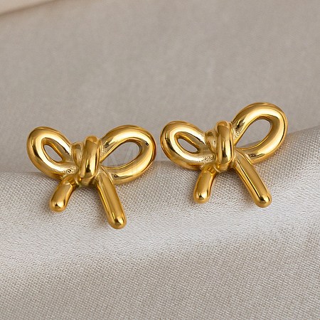 Women's 304 Stainless Steel Stud Earrings EJEW-P345-01G-1