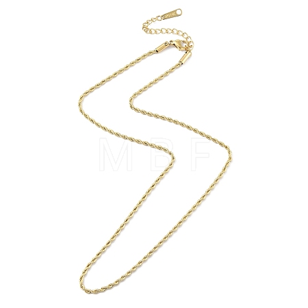 Ion Plating(IP) 304 Stainless Steel Rope Chain Necklace for Men Women NJEW-M200-04G-1