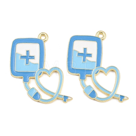 Medical Theme Alloy Enamel Pendants AL-CBA2919-03G-01A-1