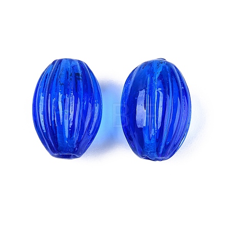 Handmade Ribbed Lampwork Beads LAMP-N042-01G-1