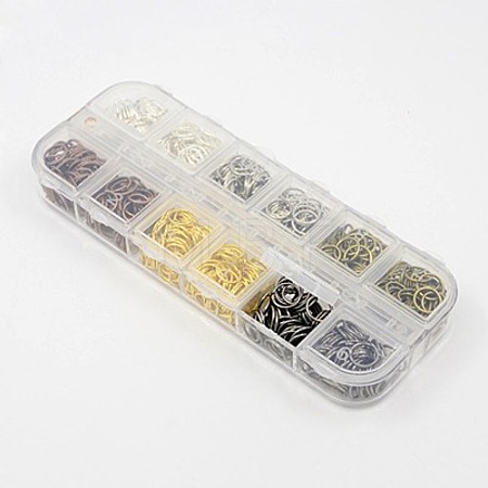 1 Box 6 Color Brass Open Jump Rings KK-X0064-B-1