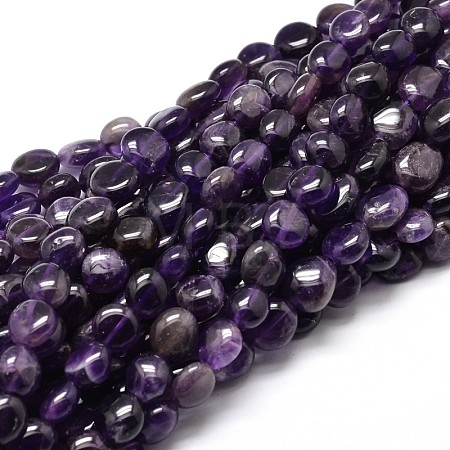 Nuggets Natural Amethyst Beads Strands G-J336-12-1