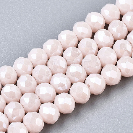 Electroplate Glass Beads Strands X-EGLA-A034-P6mm-A08-1