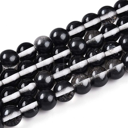 Baking Paint Transparent Glass Beads Strands DGLA-N011-10mm-10-1