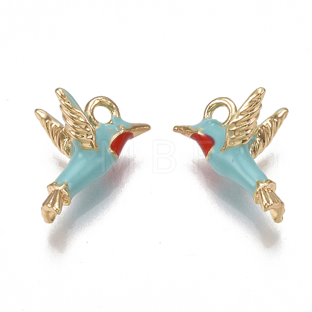Brass Enamel Charms KK-T038-439G-1