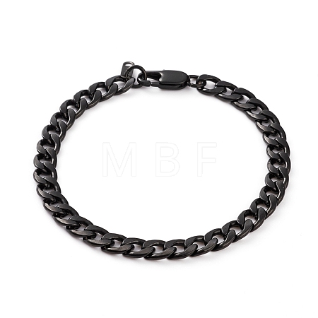 Men's 304 Stainless Steel Cuban Link Chain Bracelets X-BJEW-JB05917-02-1