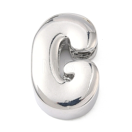 Brass Initial Beads KK-B167-27P-01G-1