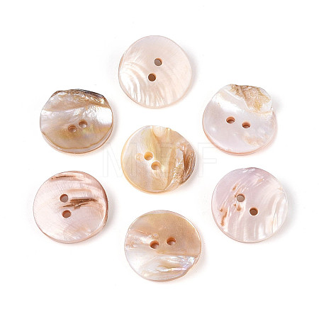 Natural Freshwater Shell Buttons BSHE-T014-26-1