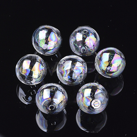 Handmade Blown Glass Globe Beads X-DH017J-1-25mm-AB-1