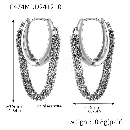 304 Stainless Steel Hoop Earrings FS-WGF65B4-02-1