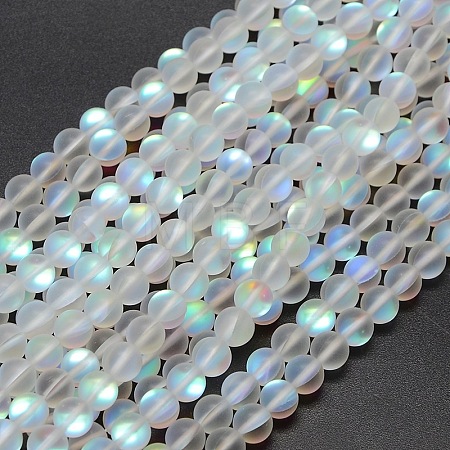 Synthetic Moonstone Beads Strands X-G-F142-6mm-01-1