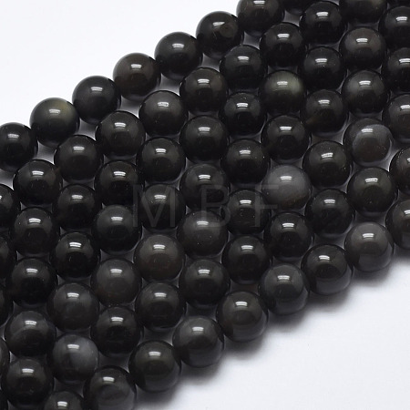Natural Ice Obsidian Beads Strands G-A171-16-10mm-1
