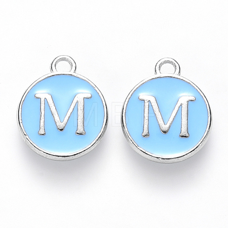 Platinum Plated Alloy Enamel Charms ENAM-S118-04M-P-1