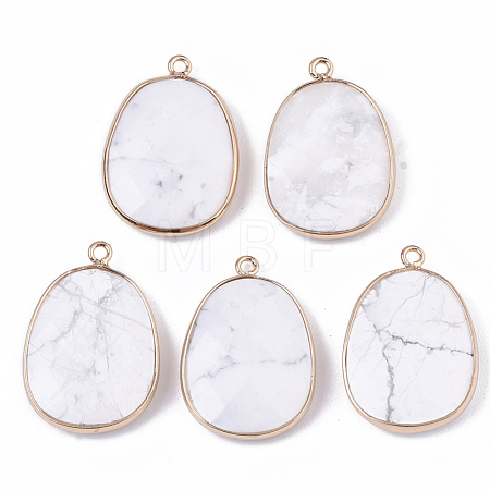 Natural Howlite Pendants G-T131-08I-1