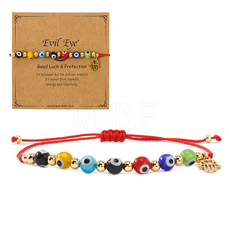 Adjustable Synthetic Fibers with Brass Beaded Red String Bracelets SH4901-2-1