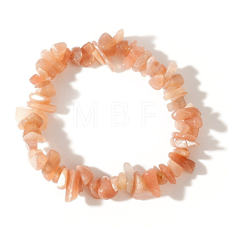 Natural Sunstone Chips Bead Stretch Bracelets for Women Men CI5318-19-1