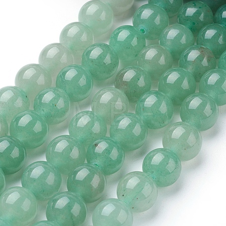 Natural Green Aventurine Beads Strands X-G-G099-12mm-17-1