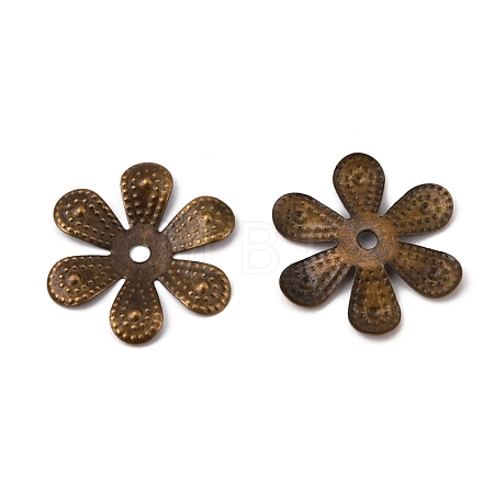 6-Petal Iron Bead Caps IFIN-WH0070-06AB-1