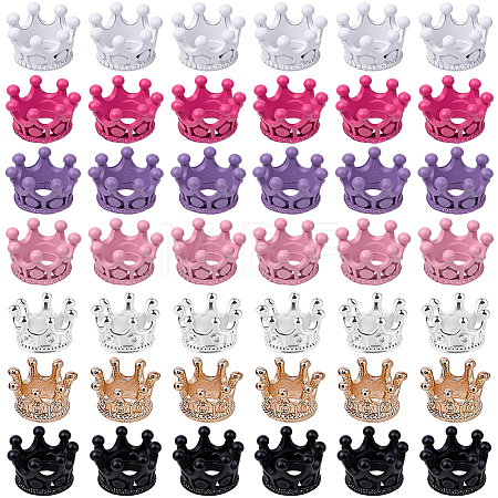 70Pcs 7 Colors Alloy Crown European Beads FIND-SP0005-86-1