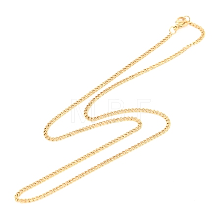 Ion Plating(IP) 304 Stainless Steel Curb Chain Twist Chain Necklace NJEW-H215-01G-1