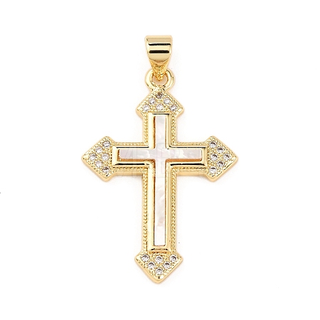 Brass Micro Pave Cubic Zirconia Pendants KK-K408-24A-G-1