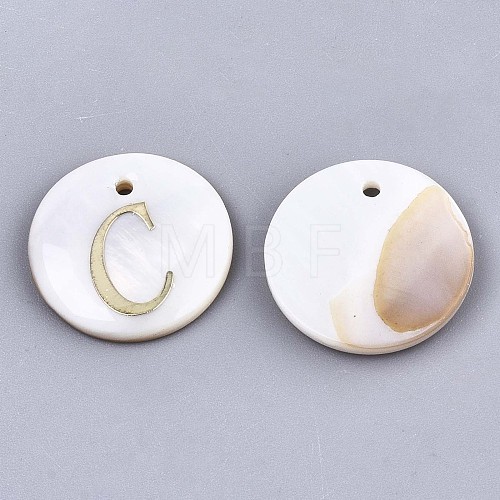 Natural Freshwater Shell Pendants SHEL-N027-04C-1