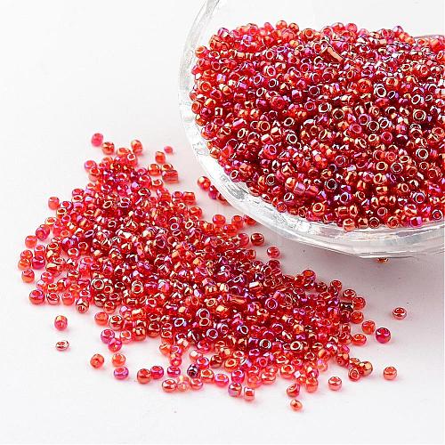 Round Trans. Colors Rainbow Glass Seed Beads X-SEED-A007-2mm-165-1