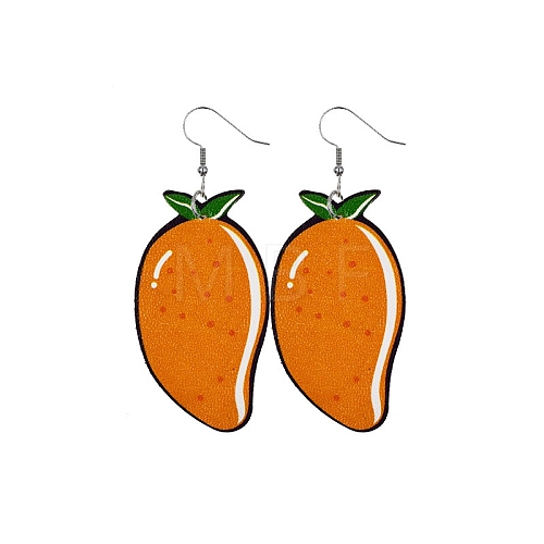 PU Leather Dangle Earrings PW-WGD51FB-01-1