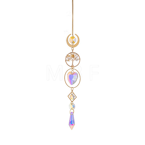 Glass Cone Hanging Suncatcher Prism Ornament PW-WG88031-01-1