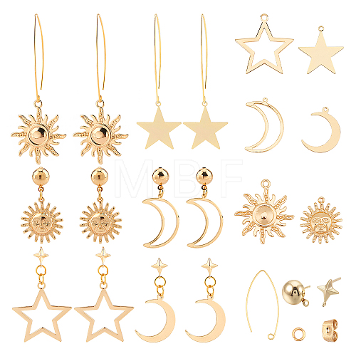 DIY Star & Moon Theme Earring Making Kits DIY-SC0011-80G-1