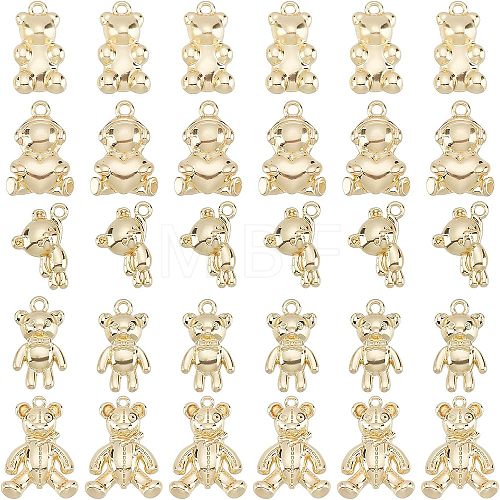 30Pcs 5 Style Rack Plating Alloy Pendants FIND-CA0004-40-1