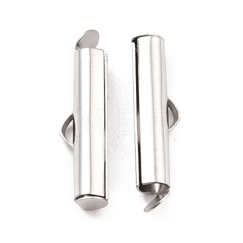 Non-Tarnish 304 Stainless Steel Slide On End Clasp Tubes STAS-C044-08B-P-1