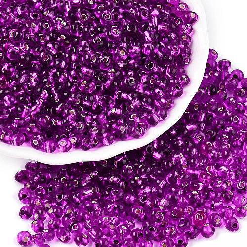 6/0 Baking Paint Transparent Glass Seed Beads SEED-N006-06H-1