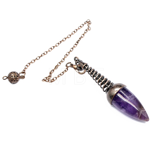 Natural Amethyst Dowsing Pendulum Big Pendants PW-WGFD073-02-1