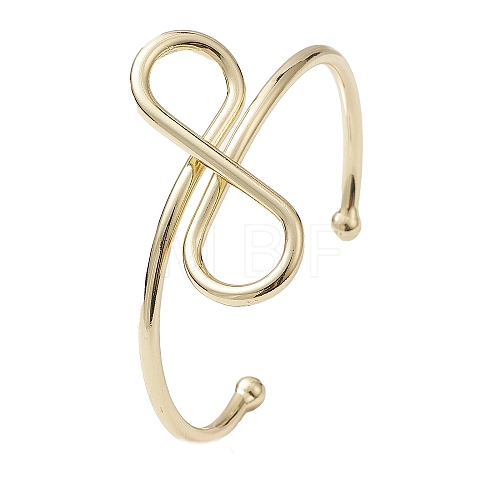 Infinity Brass Cuff Bangles BJEW-D039-37F-G-1