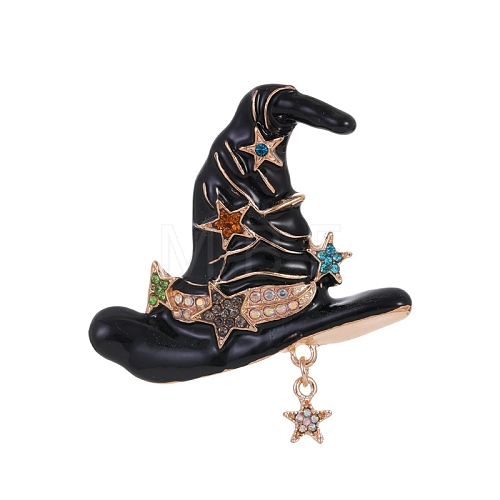 Halloween Star Witch Hat Alloy Enamel Brooches PW-WGEDF1A-02-1