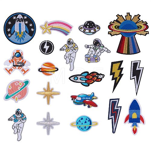 20Pcs 20 Style Computerized Embroidery Cloth Iron on/Sew on Patches DIY-SZ0006-99-1