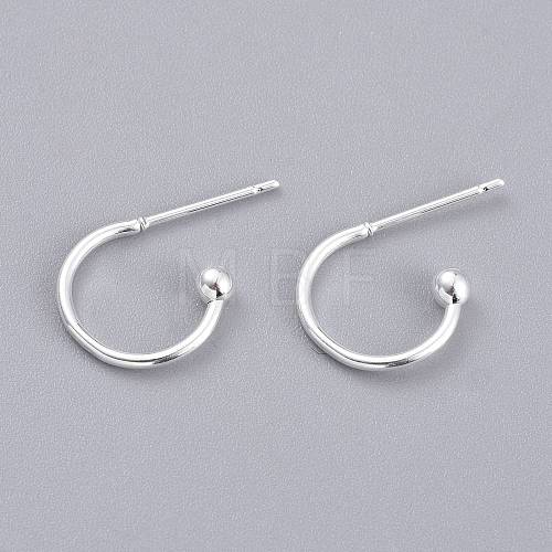 304 Stainless Steel Earring Hooks X-STAS-K211-01S-1