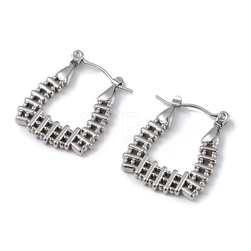 Non-Tarnish 304 Stainless Steel Rectangle Hoop Earrings for Women EJEW-I284-03P-1