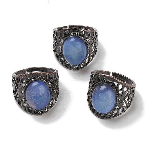 Opalite Oval Adjustable Rings RJEW-K271-06R-19-1